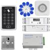 ReaIOKbii Kit sistema di controllo accessi autonomo - Lettore porta tastiera RFID impermeabile con accesso carta e password, capacità 1000 utenti, apriporta intelligente, pulsante di uscita, 10