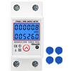 Miskall Contatore di energia elettrica monofase, display digitale retroilluminato azzerabile 230V Contaore di potenza elettrica monofase