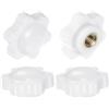 QUARKZMAN 4pz Pomelli a Stella M6 con Filettatura Femmina, Testa da 25mm, Plastica con Foro Non Passante Maniglie di Serraggio Avvitate in Ottone Manopole Filettate, Bianco