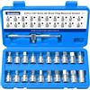 Zoomtools Set chiavi scarico olio professionale, 21 pezzi, 3/8 5/16, strumento rimozione viti olio, clip scatola immagazzinaggio, CR-V