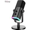 Microfono Dinamico USB/XLR Con Controllo Rgb/Jack per Cuffie/Muto Microfono per
