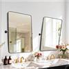 Artloge Specchio Angolo Arrotondato Girevole ±9° Telaio in lega di alluminio 50x70cm Nero Rettangolo