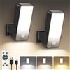 ToyGlee Lampada da esterno con sensore di movimento, 10000 mAh, con sensore di movimento, per esterni, IP65, impermeabile, 3 modalità, 3000 K-6000 K, dimmerabile, senza collegamento di alimentazione per
