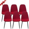 Jaotto Coprisedia Elasticizzati con Schienale 6 Pezzi,Fodere Coprisedia con Schienale Tondo per Sala da Pranzo Jacquard,Coprisedia Ufficio Universali Lavabili,Vestisedia per Casa Cucina,Vino Rosso