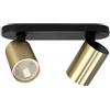 EDO Lampada Faretti da Soffitto Orientabili MALGA ELEGANT 2 GU10 Nero e Oro, Faretti 2 Luce, Faretto da Parete Interno per Barra, Lampadario Moderna Plafoniera per Camera da Letto Cucina Soggiorno