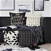 Aoihrraan Fodere per Cuscini Set di 4, Geometria In Bianco E Nero Sweet Home Minimalist Morbido Peluche Corto Quadrato Federa per Divano Camera da Letto Auto Sedia Casa Decoro 50x50cm