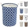 LessMo 17,7 con Coulisse Portabiancheria Bagagli Sorter, Pieghevole Pop-Up Lavanderia Cesti, Impermeabile Rotonda Cotone Lino