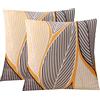 Jaotto Federe Confezione da 2 Federe Cuscini Divano Decorativi Fodere Quadrati Spandex 45x45cm Cuscino Copricuscini per Soggiorno Camera da Letto Casa(Foglie Gialle,Set di 2)