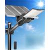 Ofuray OL-8200W Lampione Solare LED Esterno, Faro Led Esterno con Pannello Solare, 6500K Super Luminoso Lampioni Led, IP67 Impermeabile Lampada Stradale Solari per Giardino Garage Strada