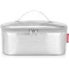 reisenthel Coolerbag M Pocket Silver Crackle - Borsa termica con tomaia in bottiglie di PET riciclate, ideale per il pranzo in viaggio