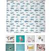 arteneur® - Tenda da doccia antimuffa, 240 x 200 cm, materiale riciclato Öko-Tex Standard 100, orlo zavorrato, non trasparente, impermeabile, lavabile, 16 anelli, motivo: pesci blu