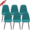 Jaotto Coprisedia Elasticizzati con Schienale 6 Pezzi,Fodere Coprisedia con Schienale Tondo per Sala da Pranzo Jacquard,Coprisedia Ufficio Universali Lavabili,Vestisedia per Casa Cucina,Verde
