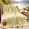B O S A L O N I HOME Plaid arredo 130x160 cm - Coperta leggera e morbida - Ideale per divano e poltrona - Stile elegante primavera estate - (Verde Salvia)