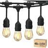 Svater Catena Luminosa Esterno, S14 15 Metri Catena Luci Esterno Giardino con 15 2W Bicchiere Lampadine, Commerciale Impermeabile IP65 Catena Luminosa LED per Gazebo Terrazza Festa, 2700K