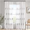 MIULEE Tende Trasparente per Interni con Fettuccia, Tenda Finestre con Motivo a Foglia Ricamata, Tende Voile per Camera da Letto Moderne Casa Soggiorno e Salotto 2 Pezzi 140x300cm Grigio