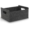 BEHONA Cestino Portaoggetti in Feltro, 31.5x25x15 cm, per Casa/Ufficio/Armadi (Scaffali, Carta A4), Pieghevole e Leggero,Nero (1 pezzo)