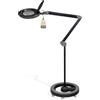 Lumeno lampada d'ingrandimento LED dimmerabile 8513SW con grande lente in vero vetro da 152 mm, adatta come lampada da lavoro, ausilio alla lettura, 3 diottrie con treppiede rotante nero