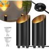 Lamptobe 2 Pack Applique da Parete Interno,5W 3000K Faretto Uplighter Wall Sconce Wash Light Presa di Corrente Lampada Uplight con GU10 Lampadina LED, per Piante,Luci per Quadri,Piante o Opere D'arte