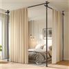 JILRON Asta per tende senza fori, divisorio per soffitto, regolabile, altezza 110 - 300 × 183 - 508 cm, per soggiorno, appartamento in affitto, colore nero