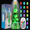 LampGreen Lampada a Movimento Liquido 30cm Forma di Albero di Natale con 15 Colori Cangianti e Telecomando per Adulti per Decorazioni Natalizie Camera da Letto-Base Verde