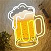 BEISKAFNVSZ Targa al neon a LED per decorazione da parete, boccale di birra, luce al neon, dimmerabile, per bar, pub, feste, discoteca, casa, pub, cavere, regali