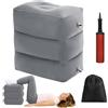 GANILITY Poggiapiedi Gonfiabile del Piede, 40 x 30 x 40cm Portable Cuscino Poggiapiedi Gonfiabile per Aerei con Pompa e Borsa Portaoggetti, per Aerei, Automobili, Treni, Grigio