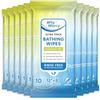 WhyWorry Panni Doccia Fuori Casa Senza Risciacquo, Salviette Umidificate per Adulti, Ideali per Igiene di Anziani, con Aloe e Vitamina E, 20 x 30 cm Extra Grandi, Ultraspessi, Senza Profumo, 100 Pezzi