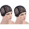 YTBYT 2 pezzi Nero Cappuccio per Parrucca Doppio Pizzo con Cinghie Regolabili Retina per Capelli in Pizzo Svizzero sul Retro per Fare Parrucche (Nero M)