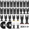 LEILUO Set di lame per utensili multiuso da 29 pezzi, accessorio universale per strumenti oscillanti con custodia, compatibile con Einhell Makita DTM51Z Dremel Parkside e altri