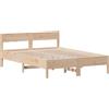 DKD HOME DECOR Letto in legno massiccio con testiera 150x200 cm in pino