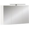 VICCO Mobile a specchio per il bagno Vicco Lavio Bianco 100 x 60 cm con 3 porte e illuminazione a LED, Model 55339