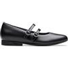 Clarks Finja Bar Y. Childrens Black Leather, 5