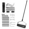 SUPAWAY Arieggiatore Manuale a Rullo per Prato 44 x 141 cm - Verticutatore a Mano con 39 Punte (5,8 cm) e Manico - Rullo Arieggiatore - Diserbante per Giardino, Cortile, Terrazza