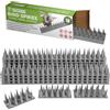 ISOTRONIC - Punte repellenti per Uccelli, Gatti e martore - per recinzioni, davanzali, tetti, Alberi e Giardini (5,4 m | 12 Pezzi | Grigio)