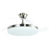 DRW Ventilatore da soffitto con 3 pale retrattili in metallo e acrilico con luce in Nexus Pelle 53x106x106 cm