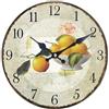 DRW Orologio da parete rotondo in legno di limoni 29 x 29 x 3,5 cm
