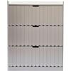 DRW Scarpiera con 3 cassetti in Legno Bianco 104x80x23,5 cm