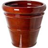 DRW Vaso rotondo in ceramica in marrone lucido, 50 x 50 x 50 cm
