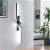 Goeco Applique da Parete Interno 81CM 24W 6500K 2 Tubi Lungo Nero