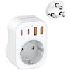 JSVER Adattatore di viaggio JSVER adattatore di spina universale con 2 USB-A, 2 USB-C (PD20W) e 1 presa CA, adattatore di alimentazione di viaggio per America/Canada/Thailandia (Spina di tipo M)