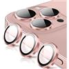 Oelrstfe Pellicola Fotocamera per iPhone 15 Pro/15 Pro Max,Posteriore Obiettivo Protezione Vetro Temperato,HD Trasparente Lente Schermo,Durezza 9H Anti-graffio Ultra Resistente Glitter Camera,Rosa