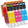Jhaan 526XL Cartucce compatibili con Canon CLI-526 526 Compatibile con PIXMA MG5120 MG8200 IP4800 IP4850 IP4900 IP4950 IP6500 IP6550 IX6500 IX6550 MX715 MX882 MX85 MX895(6 confezioni)