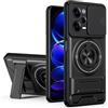 HAONANDE custodia per Xiaomi Redmi Note 12 Pro+/Pro Plus 5G con ring stand magnetico, cover militare antiurto con protezione fotocamera scorrevole compatible with MagSafe ricarica wireless Nero