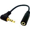 SHANFEILU 4 Poli 3,5 mm 90 Gradi a Angolo Retto Cavo Audio Maschio a Femmina Ausiliario 3,5 mm TRRS Cavo Audio Stereo Cavo di Estensione Cuffie Supporto Microfono 12 Pollici