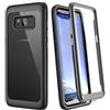 WeLoveCase WE LOVE CASE Cover per Samsung Galaxy S8, 360 gradi, custodia protettiva antiurto con protezione schermo integrata e retro trasparente per Samsung Galaxy S8 - nero