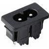 LEVSEB Connettore femmina C8, montaggio a pressione, 250 V/2 A, 23,5 x 12,2 mm, nero, per dispositivi di raffreddamento