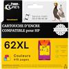 France Toner - 62XL - Cartuccia d'Inchiostro Compatibile con HP 62 XL Colori - per HP Envy 5540-5542 - 5543-5544 - 5545-5546 - 5547-5548 All in One One 5640 5642 (62XL Colori)