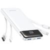 Charmast Power Bank con cavi integrati X 4, 10000mAh USB C Battery pack 6 uscite 3 ingressi con display a LED Tipo C Powerbank Caricabatterie portatile compatibile con smartphone, tablet e altro