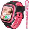 whraills 2026 Nuovo Smartwatch Bambini 4G con Videochiamata & GPS, SOS, Chat Vocale, IP68 Impermeabile, modalità Scuola, Contapassi, Sveglia, Flashcard, Regalo per Bambini e Bambine 4-15 Anni - Rosso