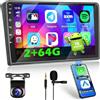 Inefala per Ducato 3/Peugeot Boxer 2/Citroen Jumper 2 2011-2022 Autoradio Android 15 2G+64G con Wireless Carplay Android Auto 9 Touchscreen Stereo Auto con GPS WiFi RDS/FM USB SWC Mic Retrocamera